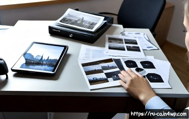 Home 17 출처 분석의 최신 동향 - Photorealistic investigative research workspace in a modern Moscow office, a Russian analyst compari...